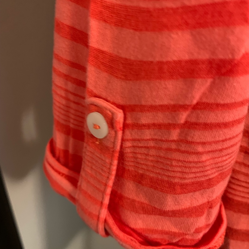 2 tone orange 3/4 sleeve thin top